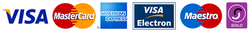 We accept Visa, Mastercard, Maestro or Electron credit cards